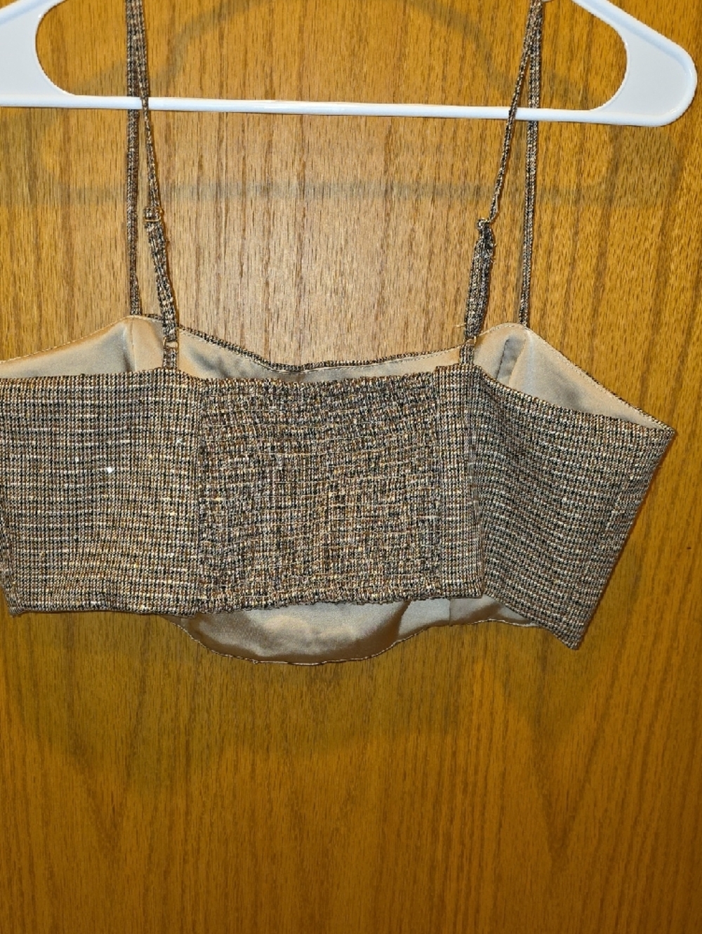 House of Harlow 1960 Brown Tweed Crop Top - Picture 4 of 5